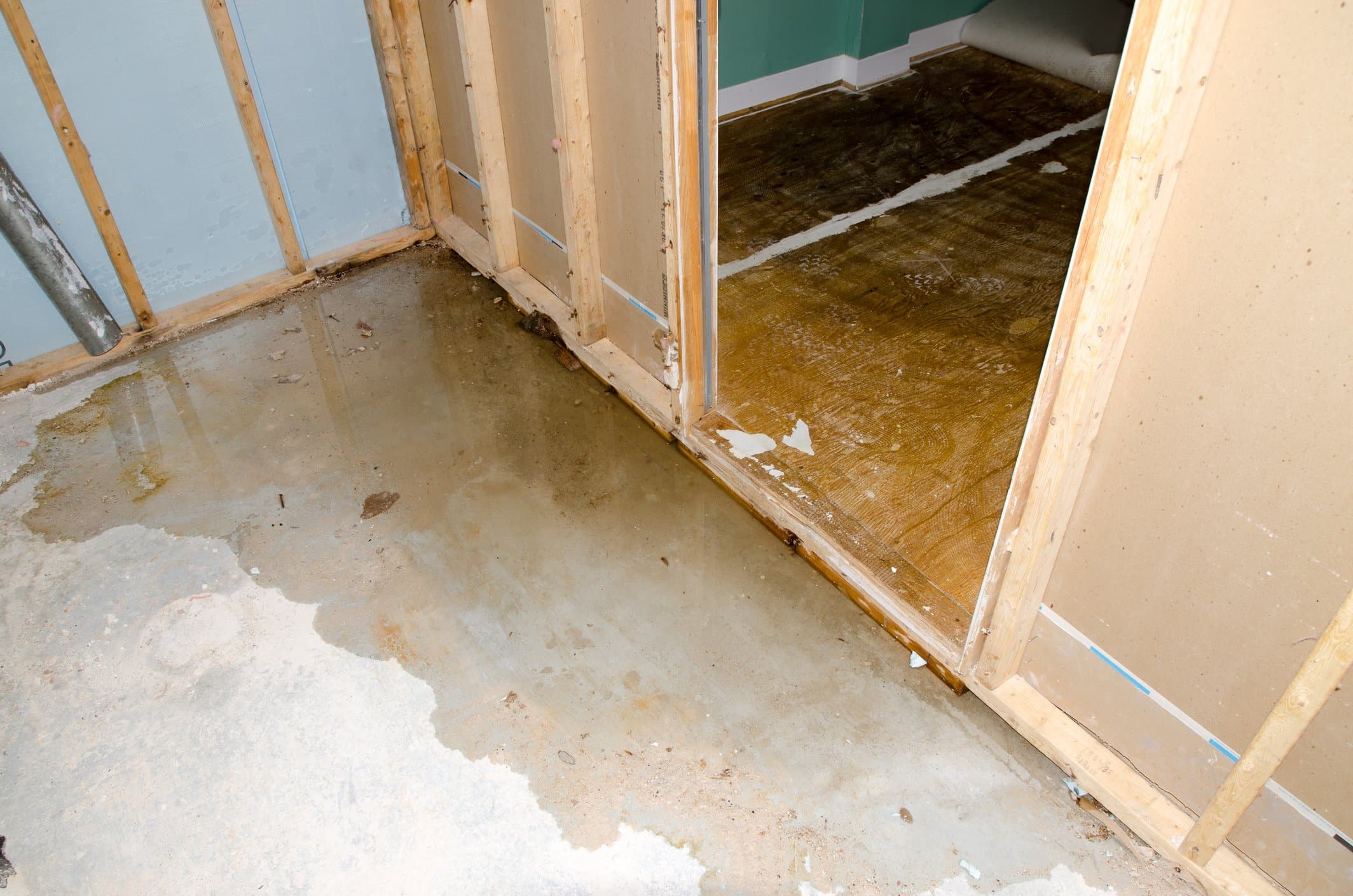 Water damage in basement