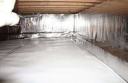 A clean, dry crawl space after encapsulation